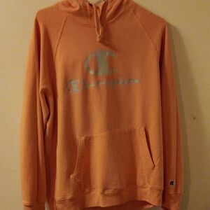 Champion Men's Orange Pullover Hoodie
